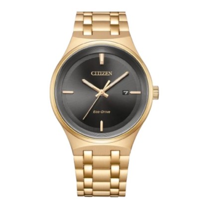 Citizen Eco-Drive BM7653-50E Black Dial 40mm Rose Gold Bracelet Date Display Analog Men Watch